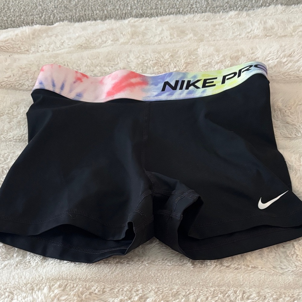 Nike Black Shorts with Multicolor Waistband